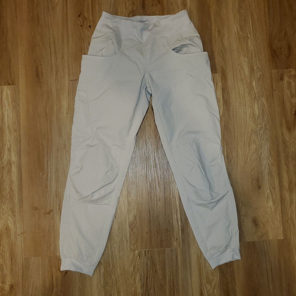 PrAna Kanab Pants Climbing Womens Small Beige Elastic Waist Pockets